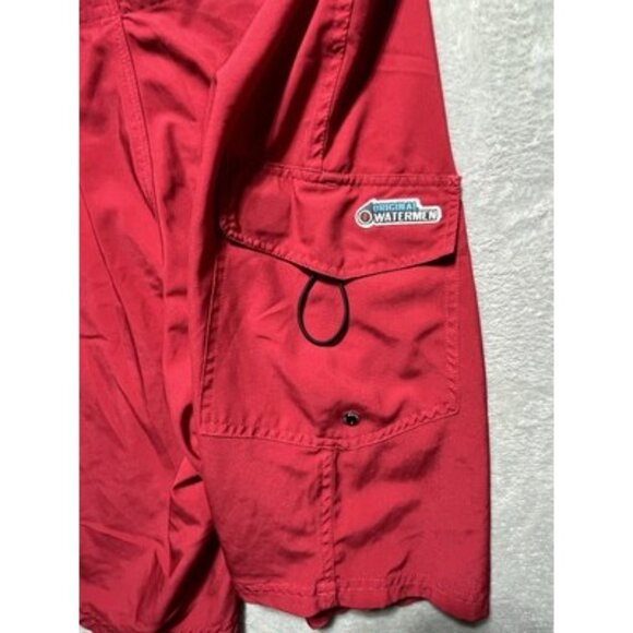 Men’s Red Original Watermen Life Guard Swim Trunks Size 34 - Picture 11 of 11